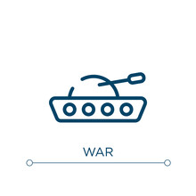 War Icon. Linear Vector Illustration. Outline War Icon Vector. Thin Line Symbol For Use On Web And Mobile Apps, Logo, Print Media.