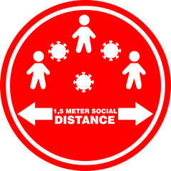 Social Distance Warning Label