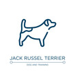 Jack russel terrier icon. Linear vector illustration from dog breeds heads collection. Outline jack russel terrier icon vector. Thin line symbol for use on web and mobile apps, logo, print media.