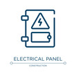 © VectorStockDesign - Electrical panel icon. Linear vector illustration from electrician tools collection. Outline electrical panel icon vector. Thin line symbol for use on web and mobile apps, logo, print media.