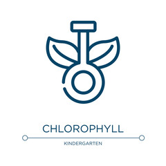 Wall Mural - Chlorophyll icon. Linear vector illustration from biochemistry collection. Outline chlorophyll icon vector. Thin line symbol for use on web and mobile apps, logo, print media.