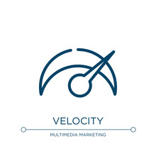 Velocity Icon. Linear Vector Illustration From Productivity Collection. Outline Velocity Icon Vector. Thin Line Symbol For Use On Web And Mobile Apps, Logo, Print Media.