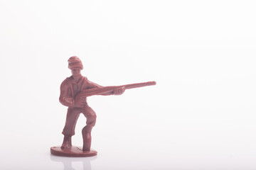 A toy soldier isolated over white background