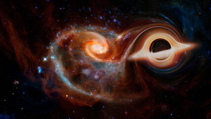 Canvas Print - black hole in space. elements of this image furnished by nasa