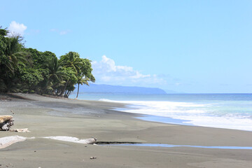 Beautiful beach scenery in Corcovado National Par, summer and waves, Costa Rica, Central America