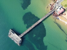 Aerial View Of Pier And Dock In The Water