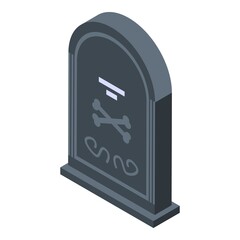 Poster - Zombie tomb icon. Isometric of zombie tomb vector icon for web design isolated on white background