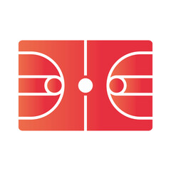 Wall Mural - basketball game, court floor recreation sport gradient style icon