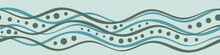Water Waves Horizontal Vector Border Print. Embellisgment For Cards, Ribbons, Posters, And Diplomas. Can Be Tiled And Used As Striped Seamless Pattern For Fabrics, Textiles, Stationery, And Packaging.