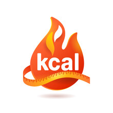 Kcal Icon - Kilocalorie Symbolic Emblem For Food Products Cover Designation - Fat Burning Visual - Isolated Vector Element
