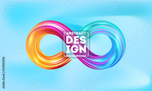 Colorful infinity shape background, Colorful 3d infinity Liquid water vector tem Tableau sur Toile