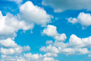 Blue sky and white clouds.Background copy space for your text notes