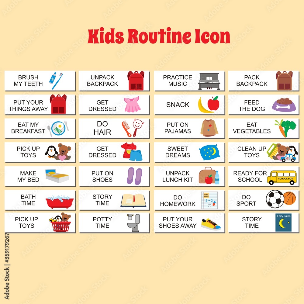 Kids routine icon Stock Vector | Adobe Stock