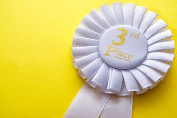 Wall Mural - 3rd place runner up white rosette with text