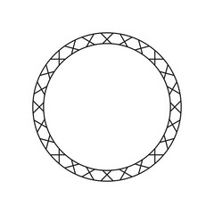 Wall Mural - Circular, radial abstract geometric frame. Black and white radial vector frame.