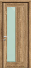 Wall Mural - Door texture, natural oak color with glass, for modern interior  3D render