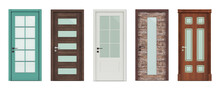 Doors With Glass, For Modern Interior 3D Render