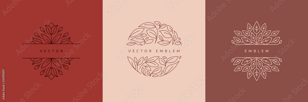 Vector design templates in simple modern style with copy space for text ...