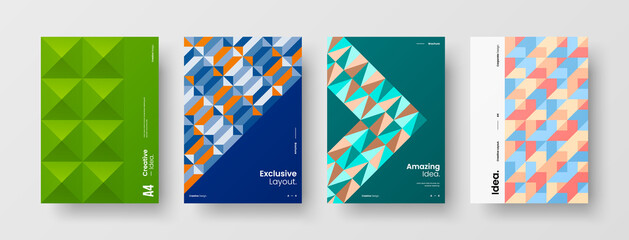 Abstract brochure cover vector design. Corporate identity geometric illustration template.