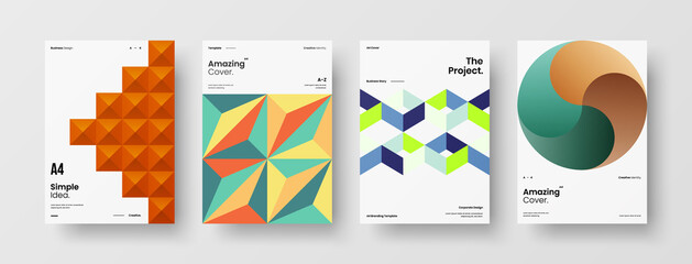 Abstract brochure cover vector design. Corporate identity geometric illustration template.