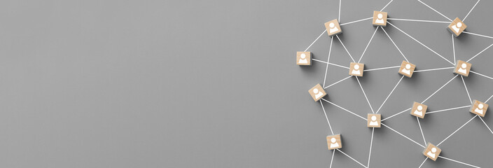 Teamwork, network and community concept.