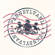 Pennsylvania Stamp Postal. Silhouette Seal. Passport Round Design. Vector Icon. Design Retro Travel. National Symbol.