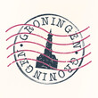Groningen Netherlands Stamp Postal. Silhouette Seal. Passport Round Design. Vector Icon. Design Retro Travel. National Symbol.