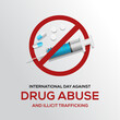 International Day against Drug Abuse and Illicit Trafficking Vector
