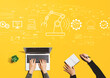 © Tierney - Smart industry concept with people working together with laptop and notebook