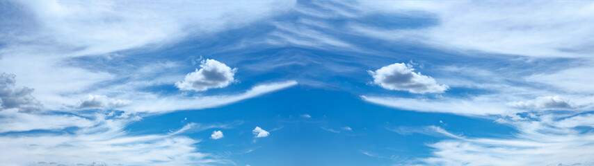Wall Mural - Cloudscape  summer background banner panorama - Blue sky with clouds