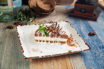 Wall Mural - Chocolate cheesecake peanut butter mint hazelnuts