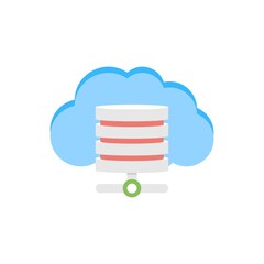 Wall Mural - cloud data storage icon illustration in flat design style. cloud hosting sign.