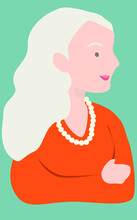 Vector Illustration Of An Old Lady Grandmother