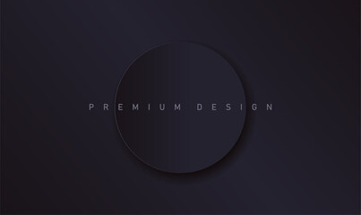 Minimalistic dark premium background with paper circle for cover or poster