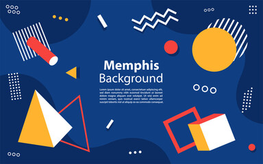 Wall Mural - memphis and hipster style graphic geometric elements. Graphic design element.