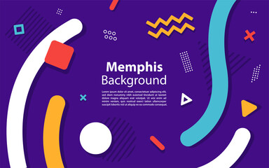 Canvas Print - Modern memphis background with elements. Graphic design element