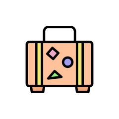 Fashion bag 2 colored line icon. Simple colored element illustration. Fashion bag concept outline symbol design from Bag set