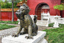 Bronze Dragon Figure In The Hengdian Movie And Television City, In Zhejiang Province, China.