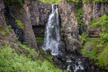 Poster - Hundafoss waterfall in Skaftafell nature park in Iceland