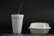 styrofoam disposable food containers for beverage and food