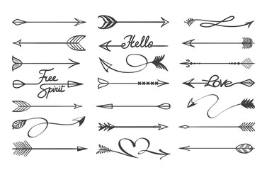 Wall Mural - curved arrows sketch
