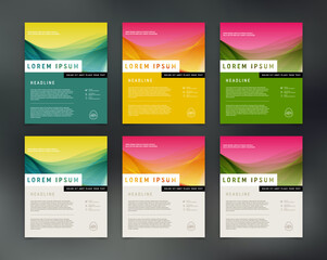 Canvas Print - Vector flyer design template collection, page layout set