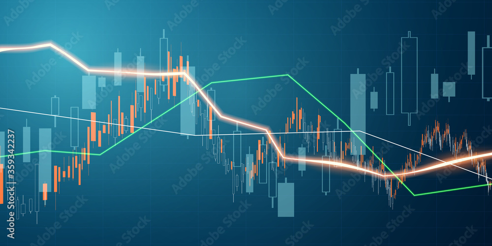 stock market, economic graph with diagrams, business and financial ...