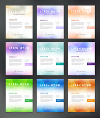 Canvas Print - Vector flyer design template collection, page layout set