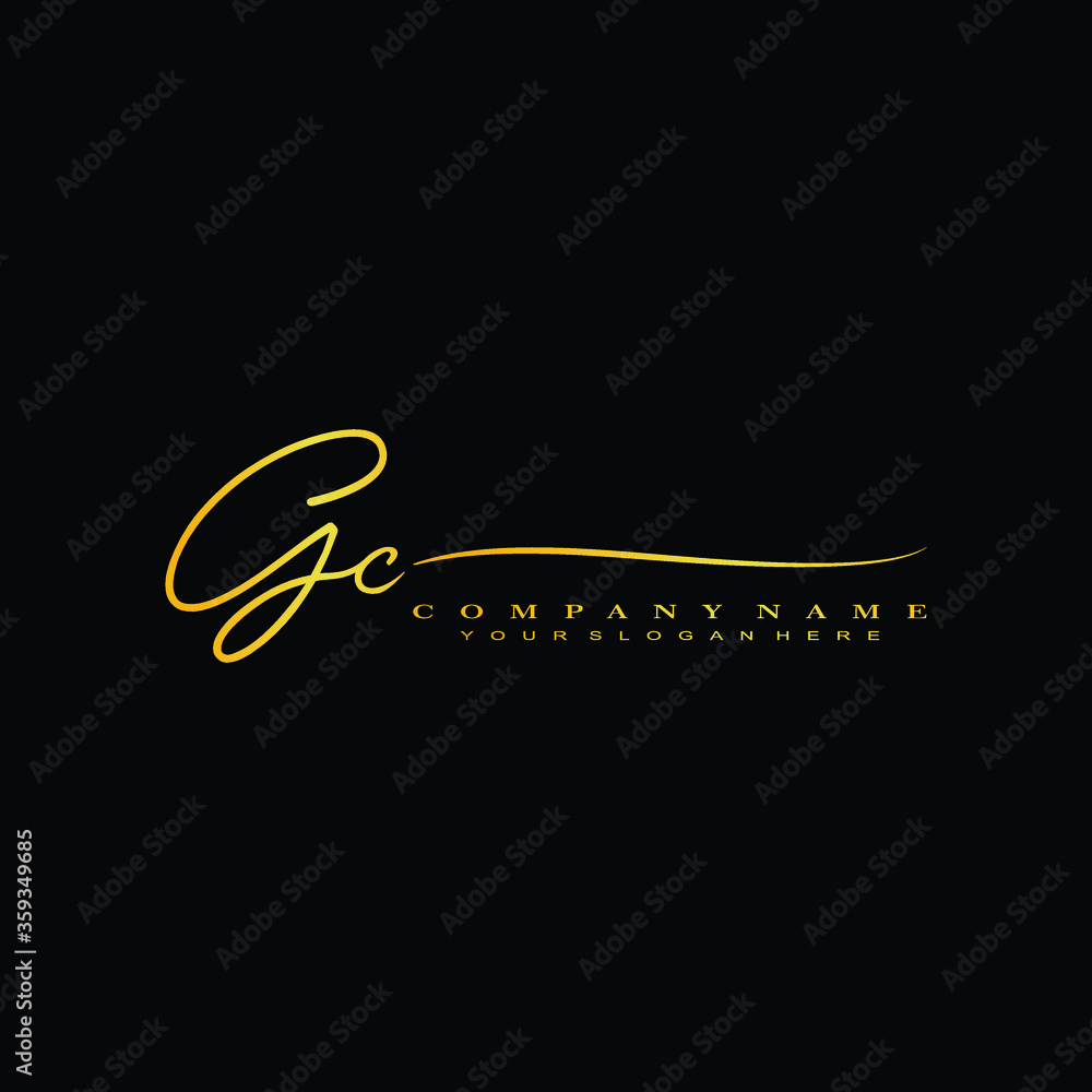 GC initials signature logo. Handwriting logo vector templates. Hand ...