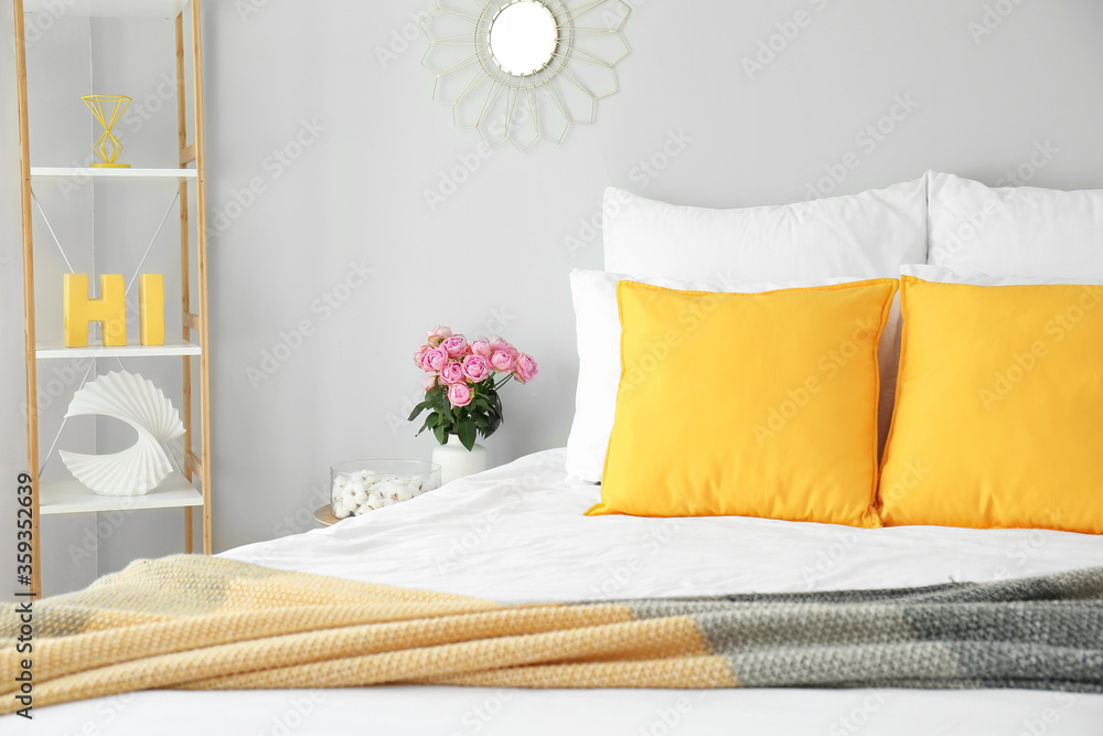 Stylish interior of modern bedroom