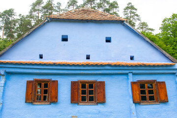 Wall Mural - traditional house with wooden roof and tile