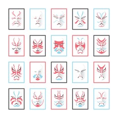 Poster - collection of japanese mask