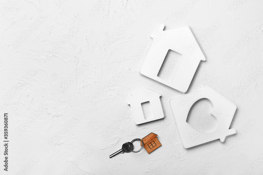 Key from house on white background