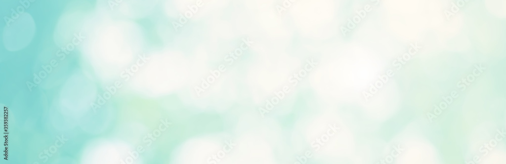 Abstract blur focus mint green Bokeh leaf spring nature light eco Blue foliage background concept cool summer texture, bio spring calm day, organic health in turquoise wallpaper, blurred park leaf. - obrazy, fototapety, plakaty 